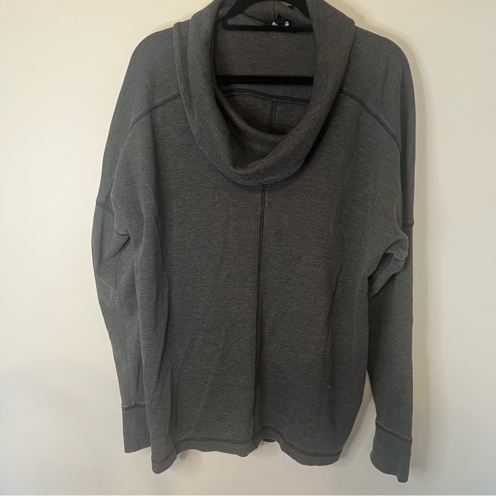 Lucky Brand Cowl Neck Sweatshirt Gray 2X Plus Size